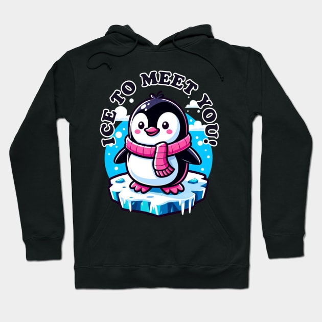 Frosty Welcome: Penguin's Greeting Hoodie by vk09design